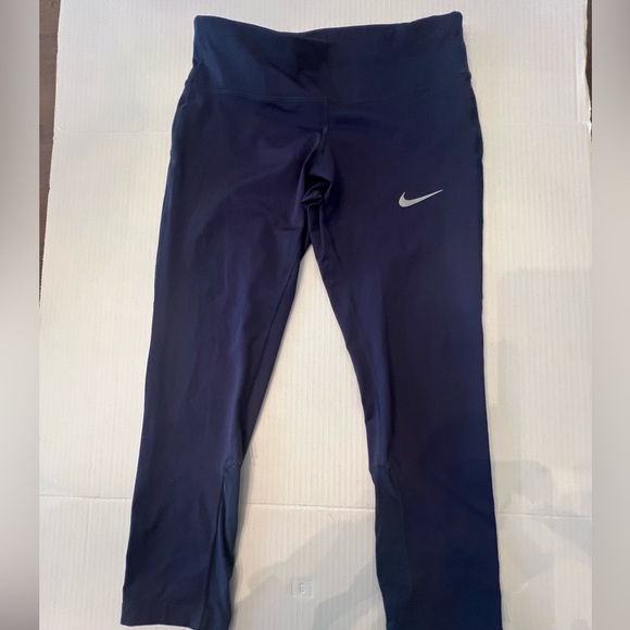 NIKE DRI FIT NAVY BLUE SIZE SMALL ANKLE RUNNING LEGGINGS - Picture 4 of 13